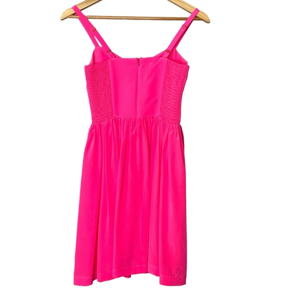 Amanda Uprichard Silk Champagne Mini Cocktail Dress in Hot Pink Size Small - Picture 11 of 15